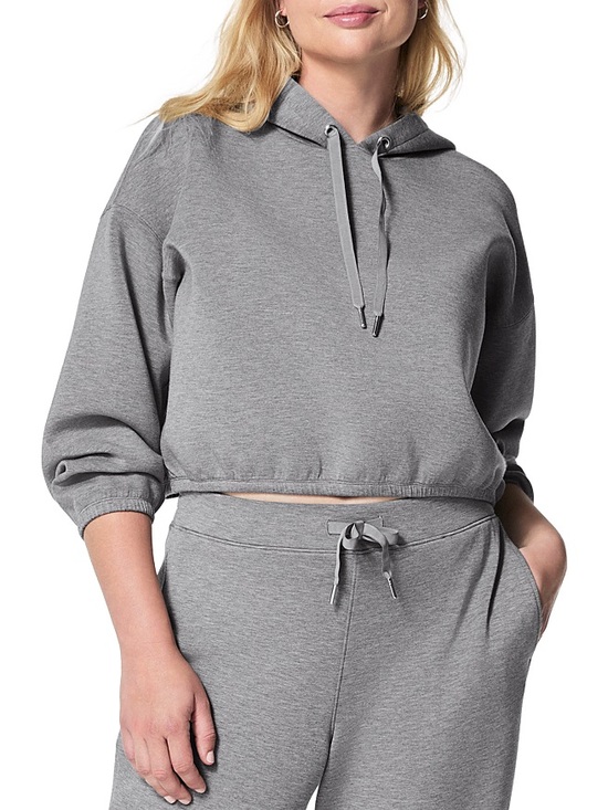 SPANX Tops - NWT SPANX AirEssentials Cinched Hoodie Women's Medium Heather Grey XL